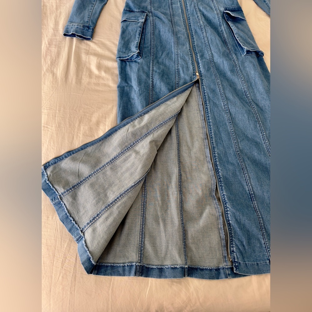Women's Blue Denim Dress - Never Worn- Size L.